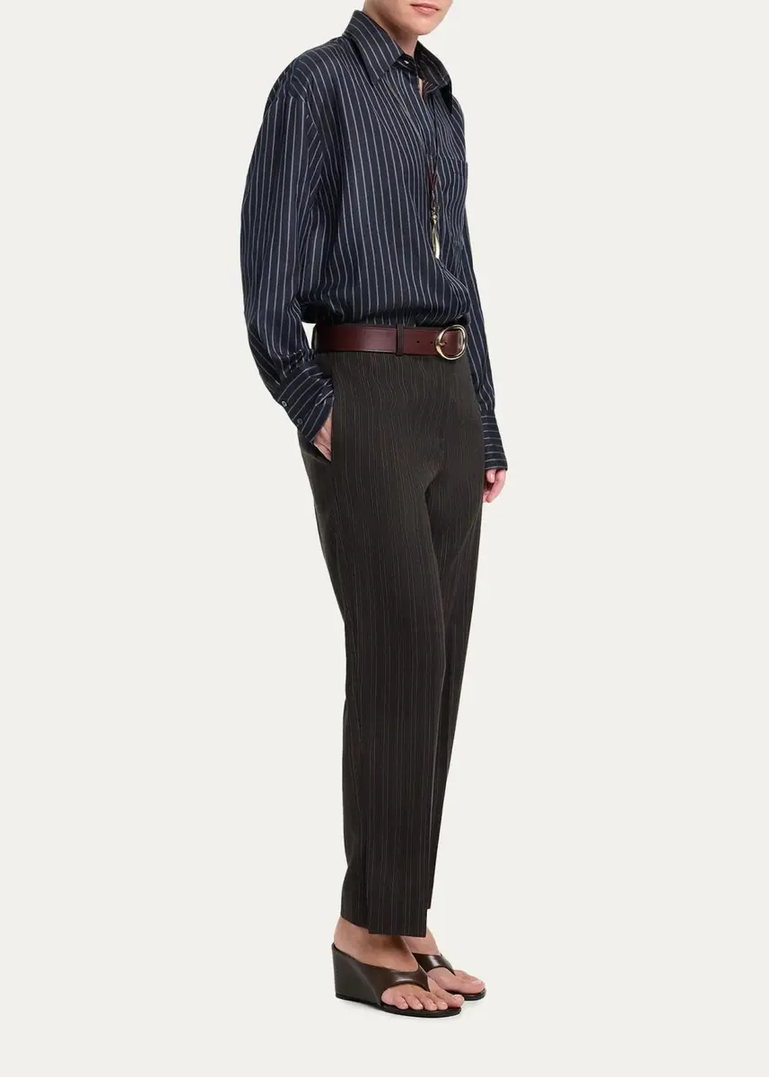TWP Roberts Pinstriped Wool-Blend Straight-Leg Pants | Thumbnail 2 TWP Roberts Pinstriped Wool-Blend Straight-Leg Pants | Thumbnail 2