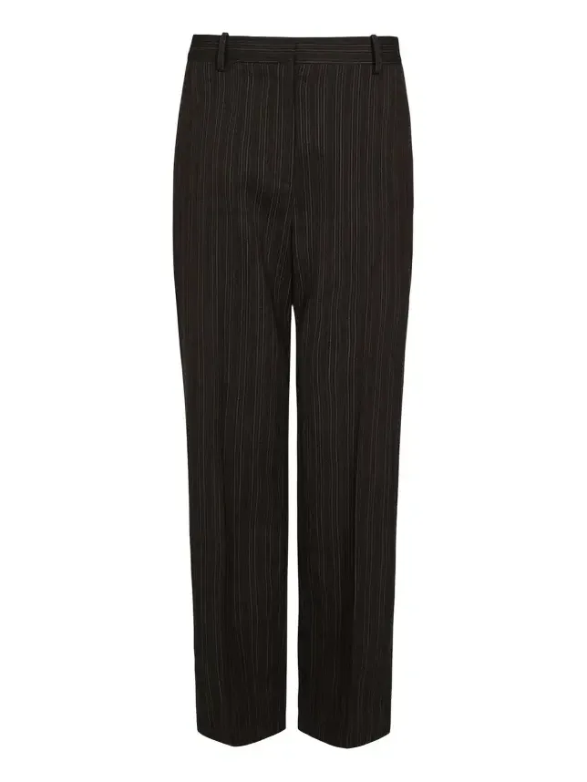 Roberts Pinstriped Wool-Blend Straight-Leg Pants