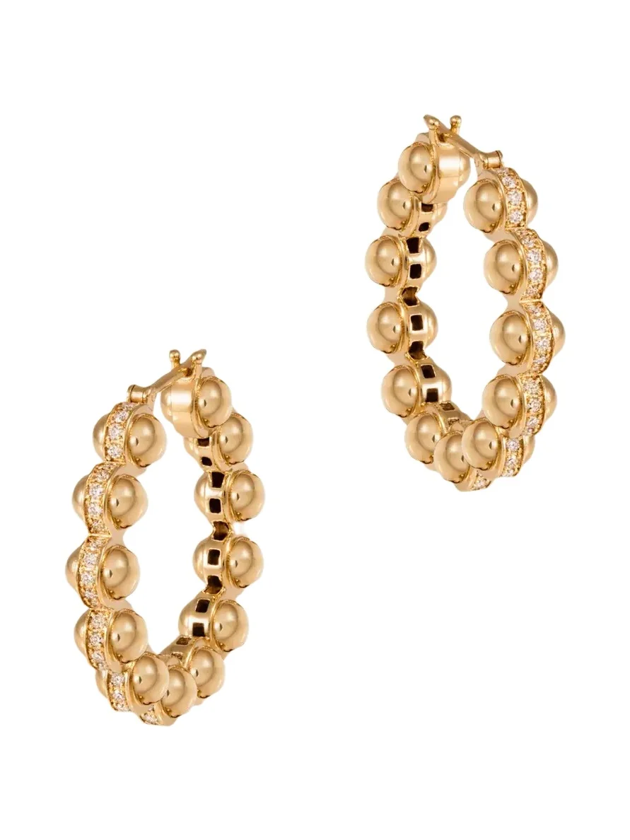 The 18K Gold Atom Earrings with Diamonds The 18K Gold Atom Earrings with Diamonds