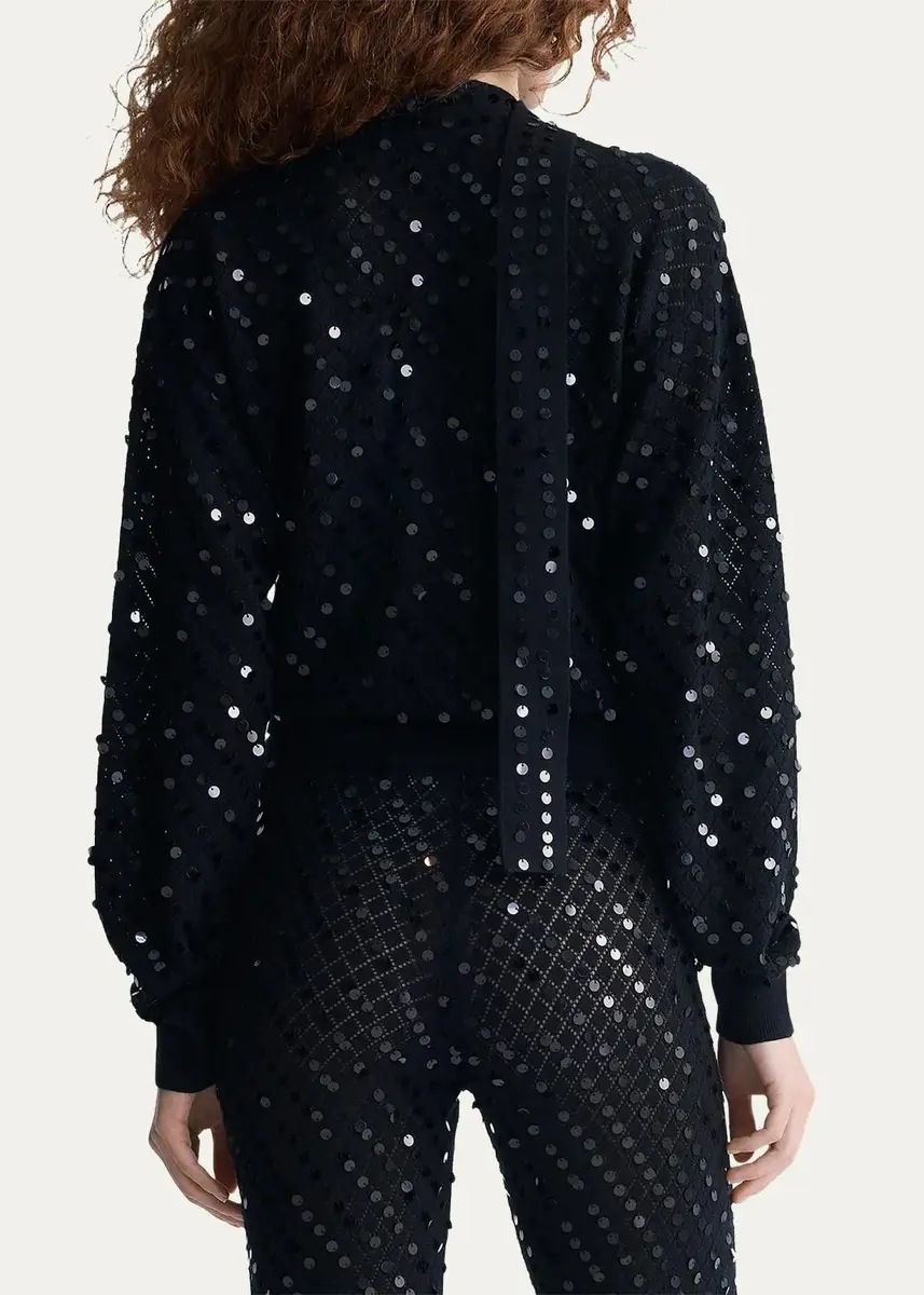 Diane von Furstenberg Tristan Sequin Pointelle Knit Sweater | Thumbnail 3 Diane von Furstenberg Tristan Sequin Pointelle Knit Sweater | Thumbnail 3