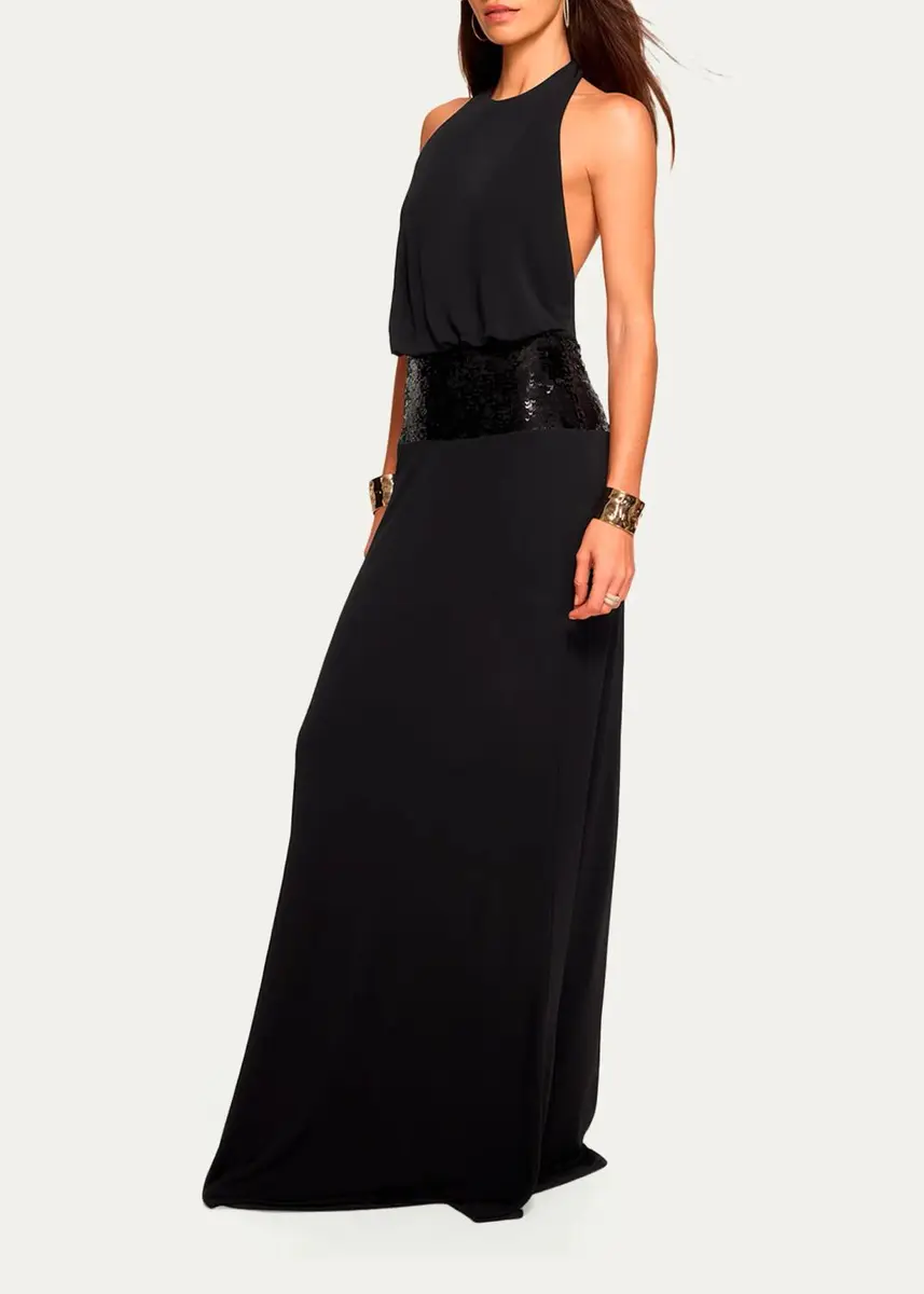 Ramy Brook Theresa Sequined Halter Gown | Thumbnail 2 Ramy Brook Theresa Sequined Halter Gown | Thumbnail 2