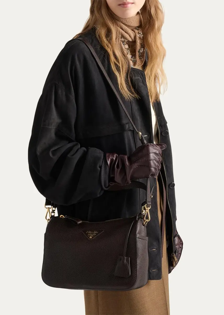 Prada Medium Grain Leather Shoulder Bag | Thumbnail 2