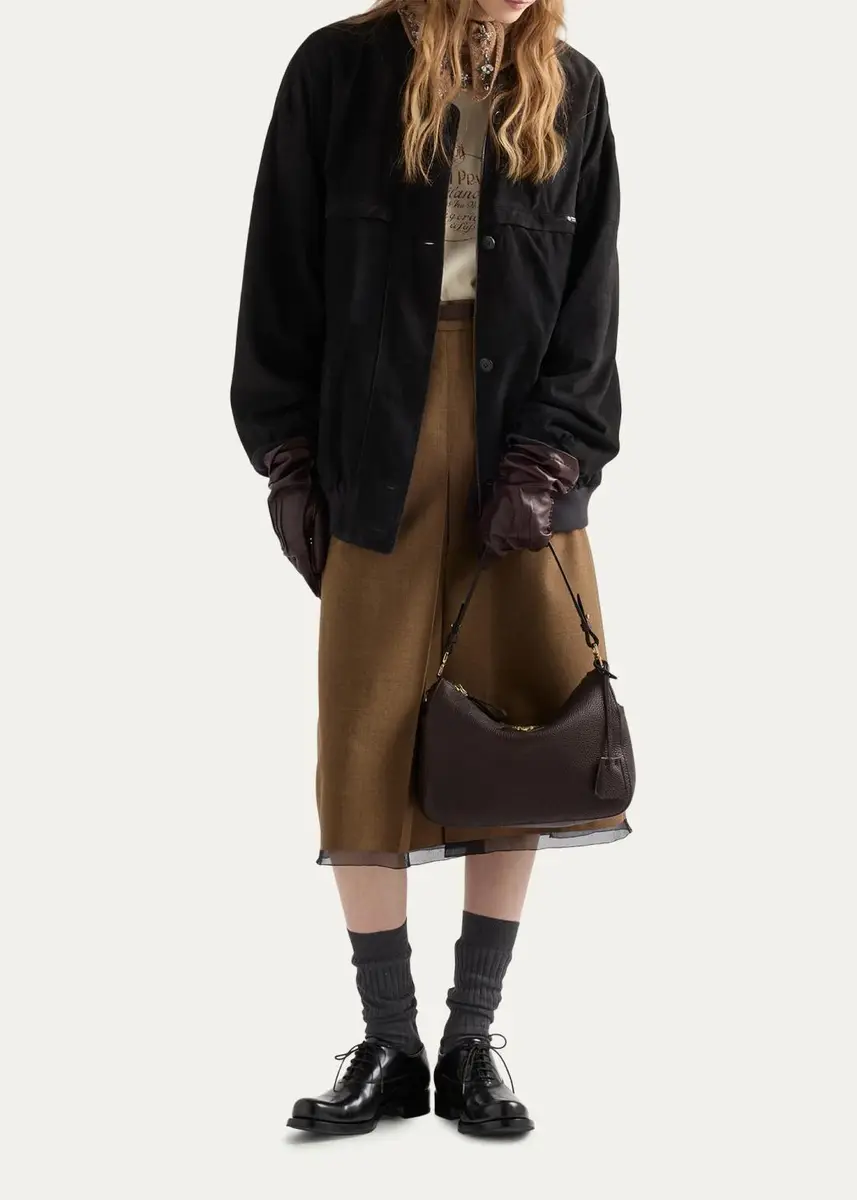 Prada Medium Grain Leather Shoulder Bag | Thumbnail 5