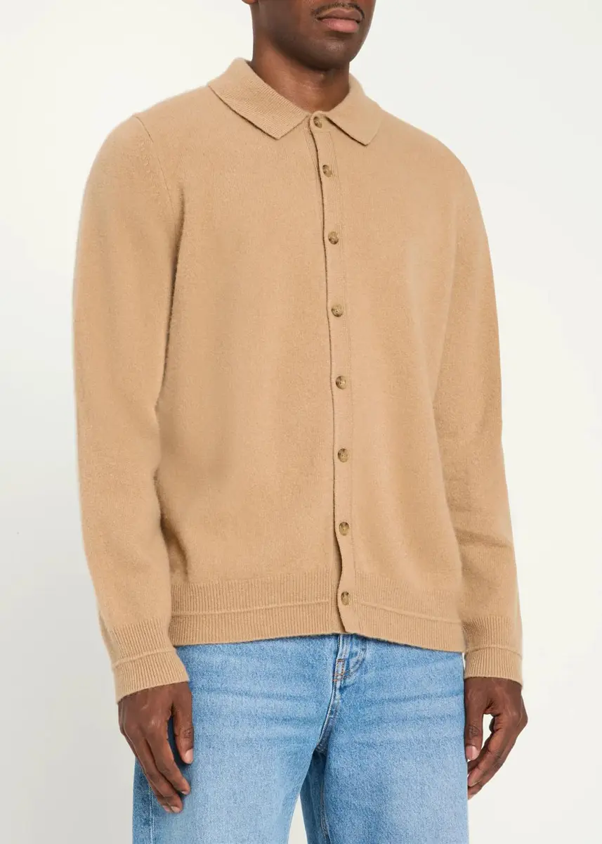 Guest In Residence Men's Solid Cashmere & Wool Shirt | Thumbnail 4 Guest In Residence Men's Solid Cashmere & Wool Shirt | Thumbnail 4