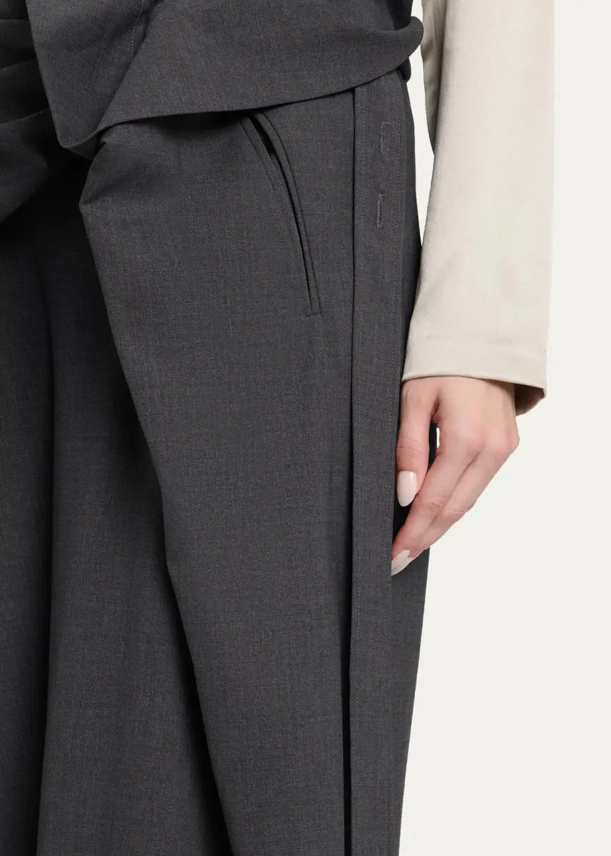 Heirlome Manuela Asymmetric Draped Wool Wide-Leg Trousers | Thumbnail 5 Heirlome Manuela Asymmetric Draped Wool Wide-Leg Trousers | Thumbnail 5