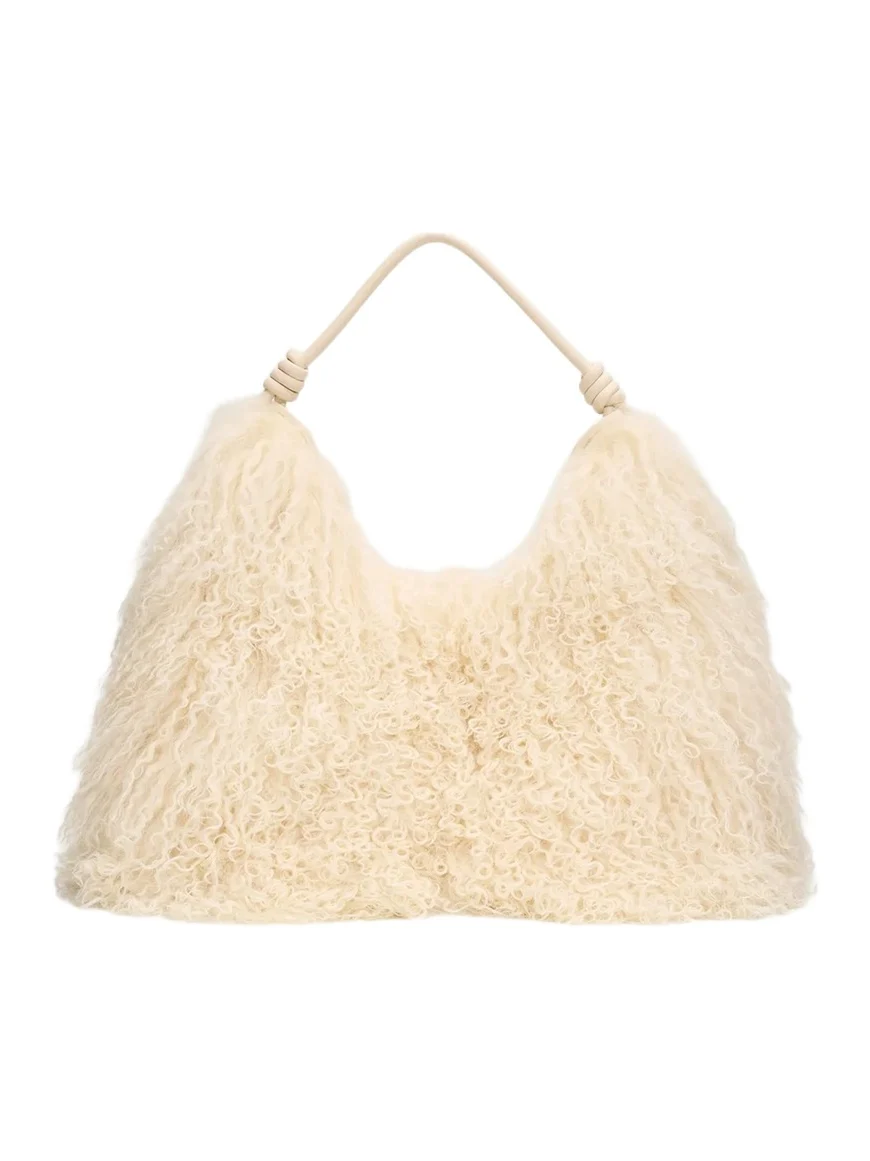 Solay Curly Shearling Shoulder Bag Solay Curly Shearling Shoulder Bag