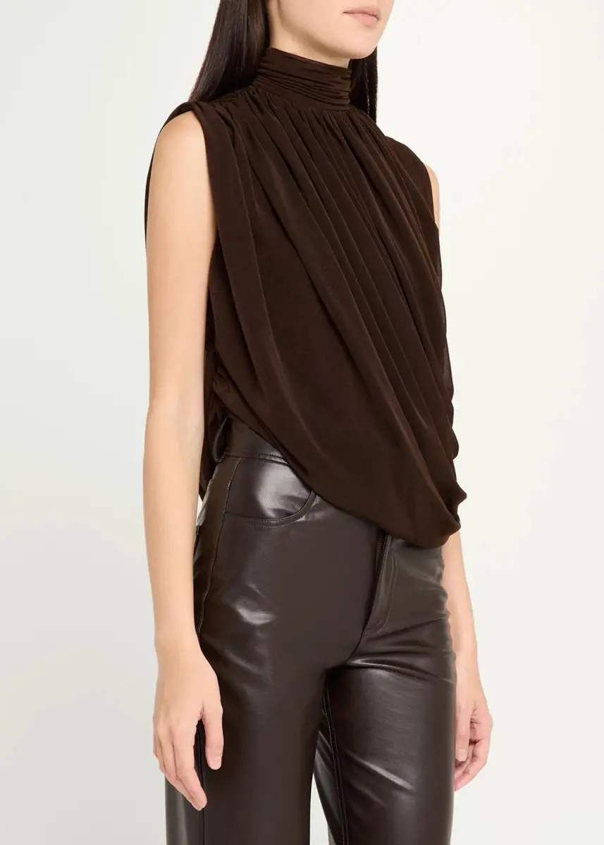Ronny Kobo Sav Draped Mock Turtleneck Top | Thumbnail 4 Ronny Kobo Sav Draped Mock Turtleneck Top | Thumbnail 4
