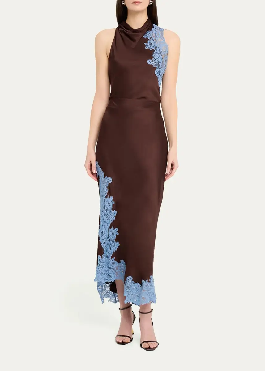 A.L.C. Olivia Crepe and Lace Midi Skirt | Thumbnail 2 A.L.C. Olivia Crepe and Lace Midi Skirt | Thumbnail 2