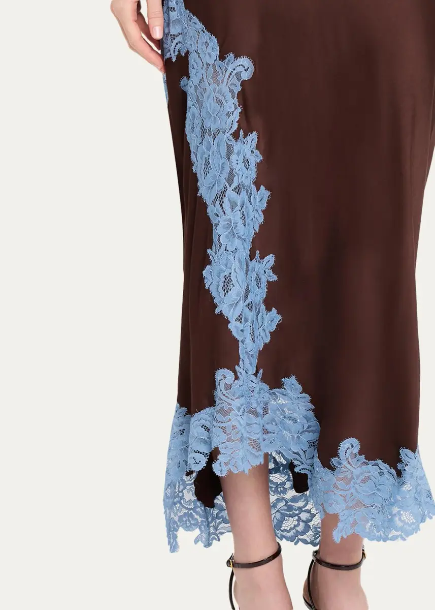 A.L.C. Olivia Crepe and Lace Midi Skirt | Thumbnail 5 A.L.C. Olivia Crepe and Lace Midi Skirt | Thumbnail 5