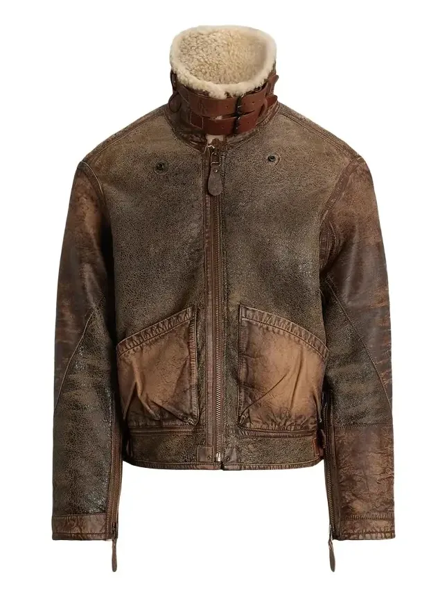 Men's Leather-Trim Shearling Flight Jacket Men's Leather-Trim Shearling Flight Jacket