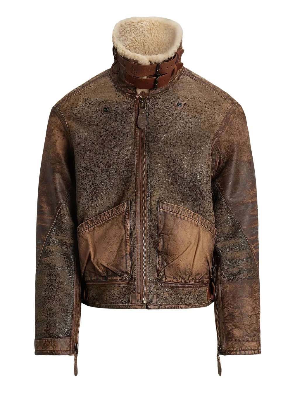 Men's Leather-Trim Shearling Flight Jacket Men's Leather-Trim Shearling Flight Jacket