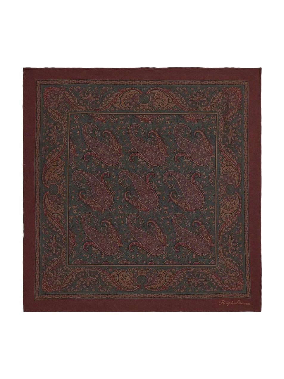 Ralph Lauren Purple Label Men's Paisley Silk Hand-Rolled Pocket Square