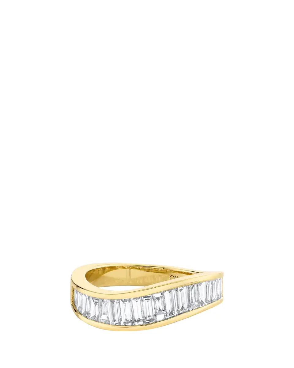 Anita Ko 18K Yellow Gold Baguette Diamond Wave Ring | Thumbnail 2