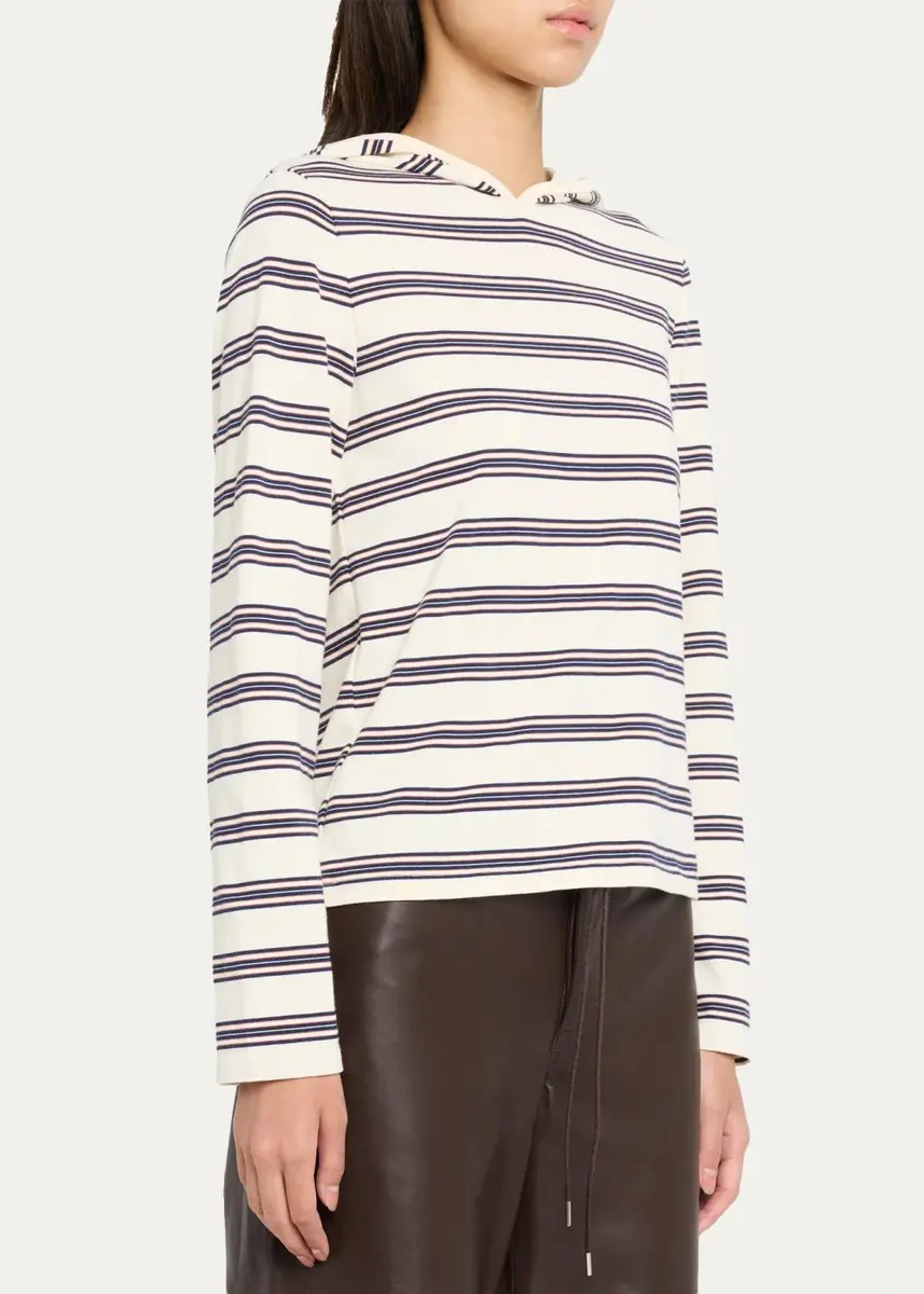 STILL HERE Nellie Striped Hooded Shirt | Thumbnail 4