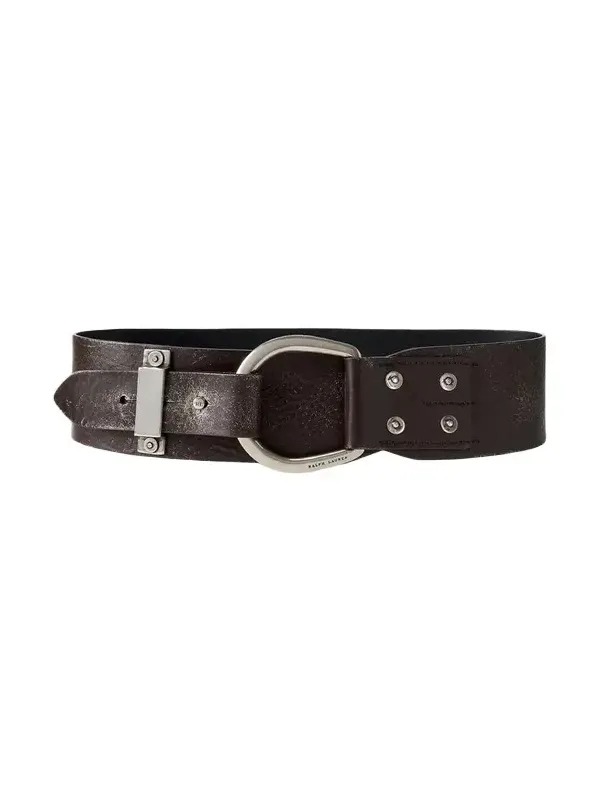 Ralph Lauren Collection Turn-Back Washed Leather Wide Belt