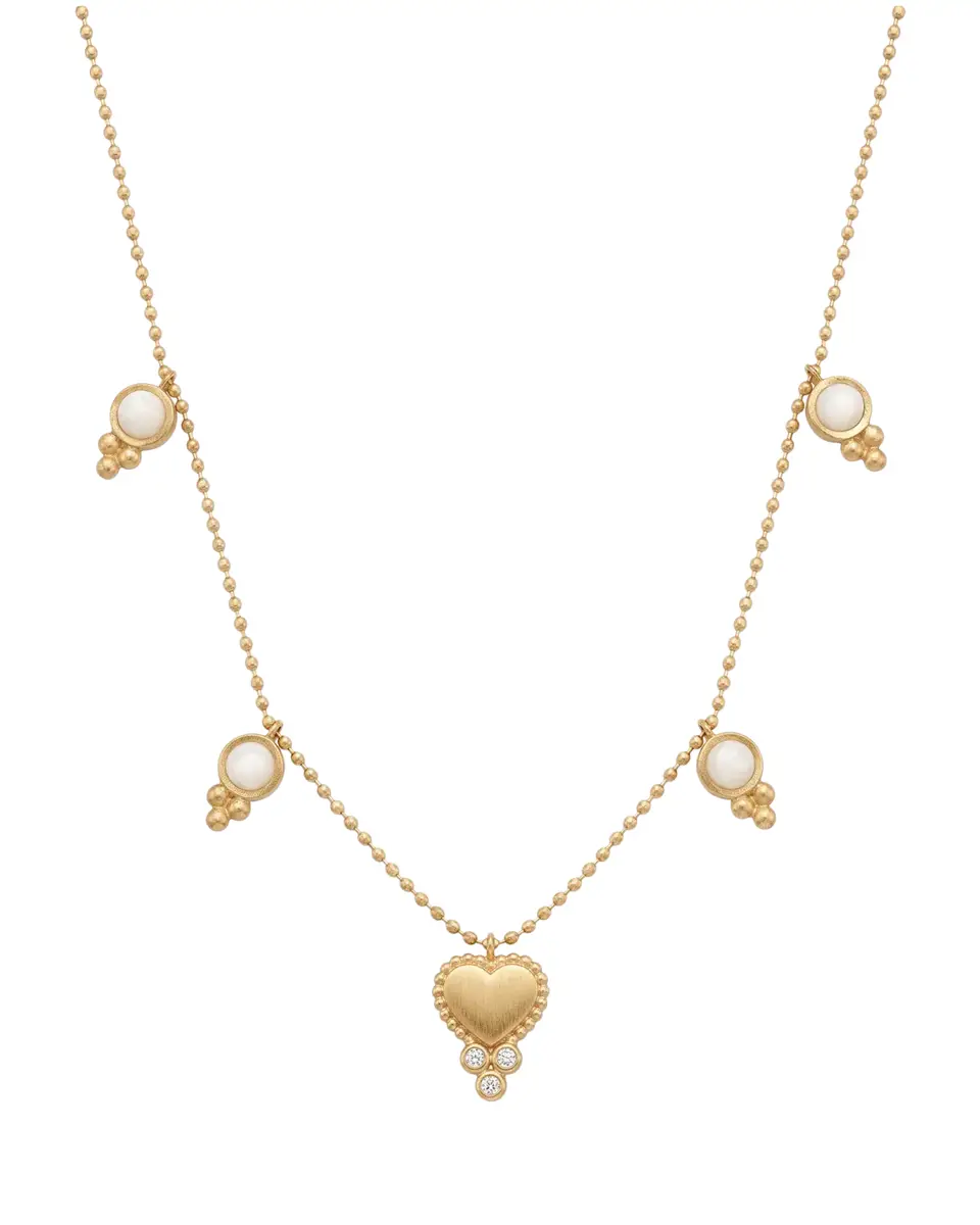 L’Atelier Nawbar 18K Mother-of-Pearl Armour Necklace with Diamond Heart | Thumbnail 2 L’Atelier Nawbar 18K Mother-of-Pearl Armour Necklace with Diamond Heart | Thumbnail 2