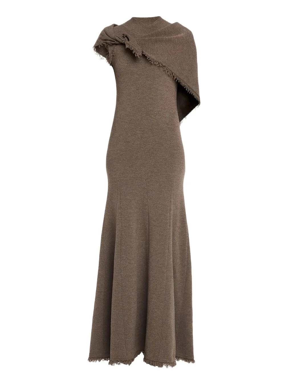 Monse Fringe-Hem Sleeveless Knit Midi Dress