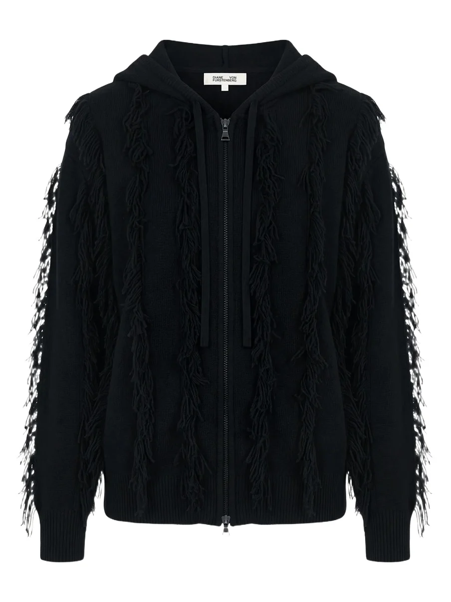 Diane von Furstenberg Maxime Hooded Fringe Sweater