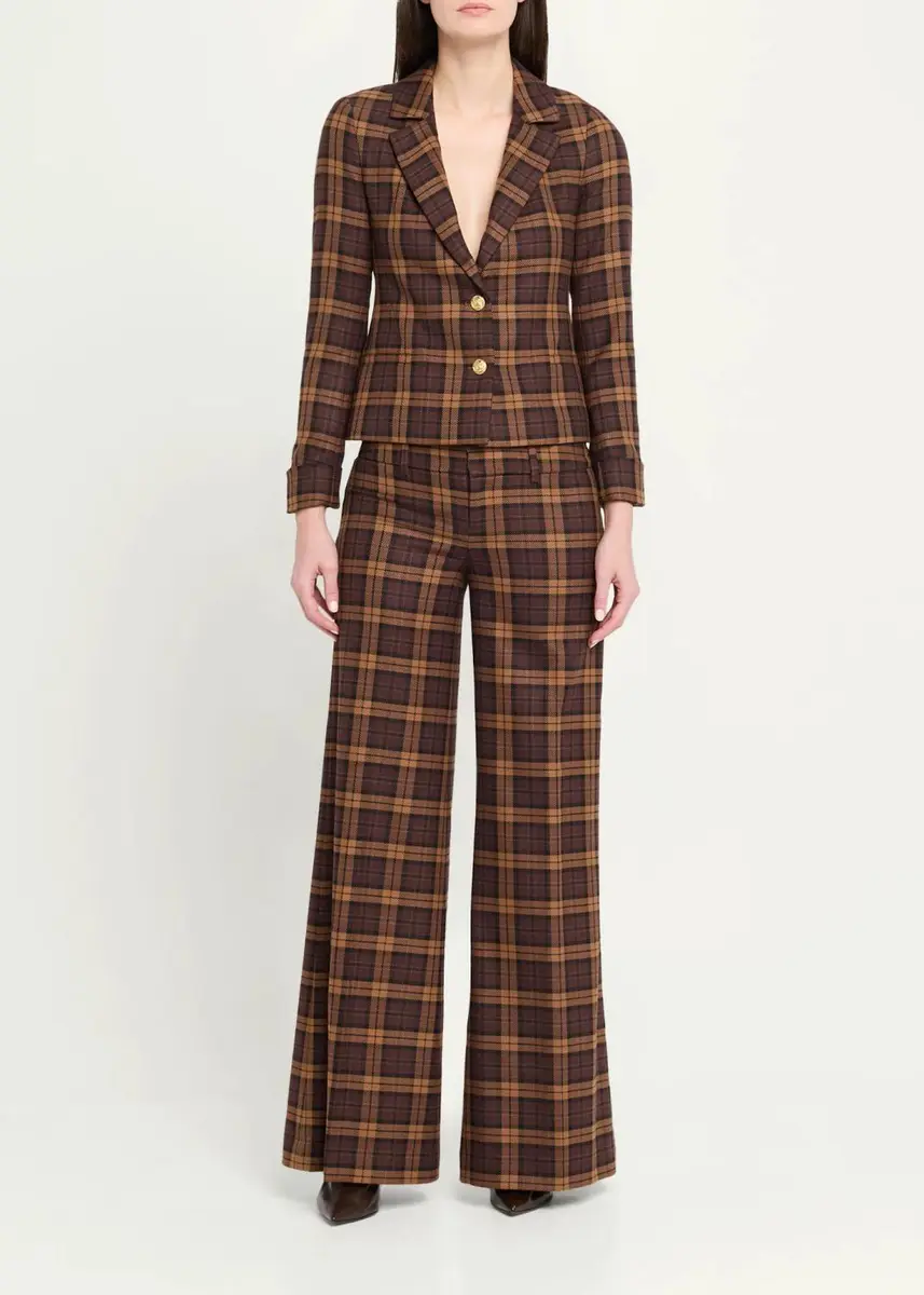Alice + Olivia Macey Shrunken Plaid Blazer | Thumbnail 2 Alice + Olivia Macey Shrunken Plaid Blazer | Thumbnail 2
