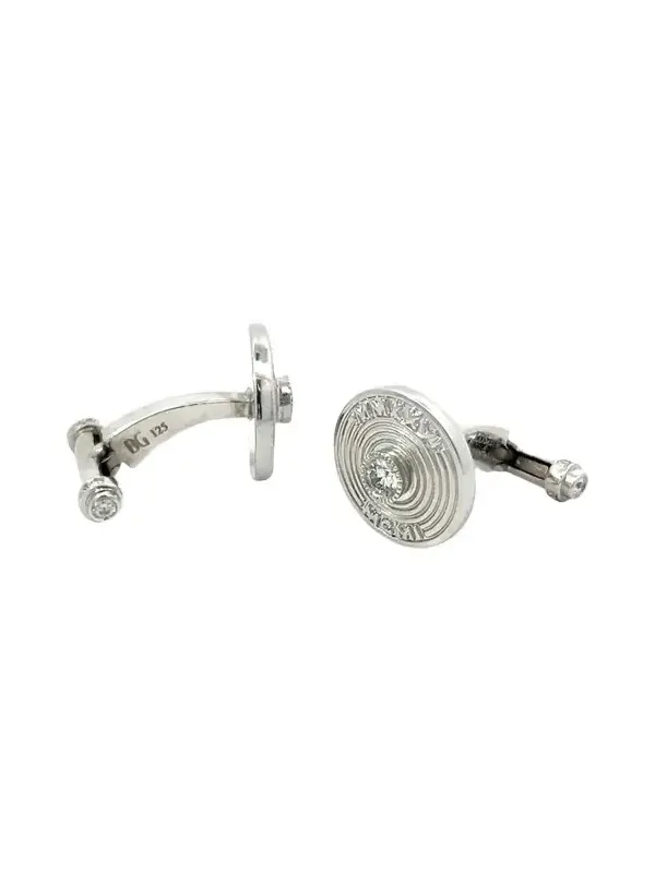 Lois Sasson Design Men's Platinum & Diamond Circular Cufflinks