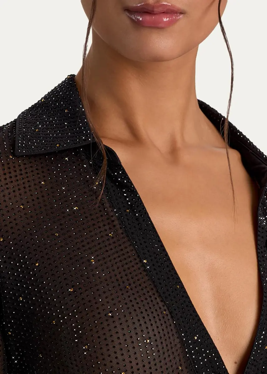 Alice + Olivia Freya Embellished Sheer Top | Thumbnail 5 Alice + Olivia Freya Embellished Sheer Top | Thumbnail 5