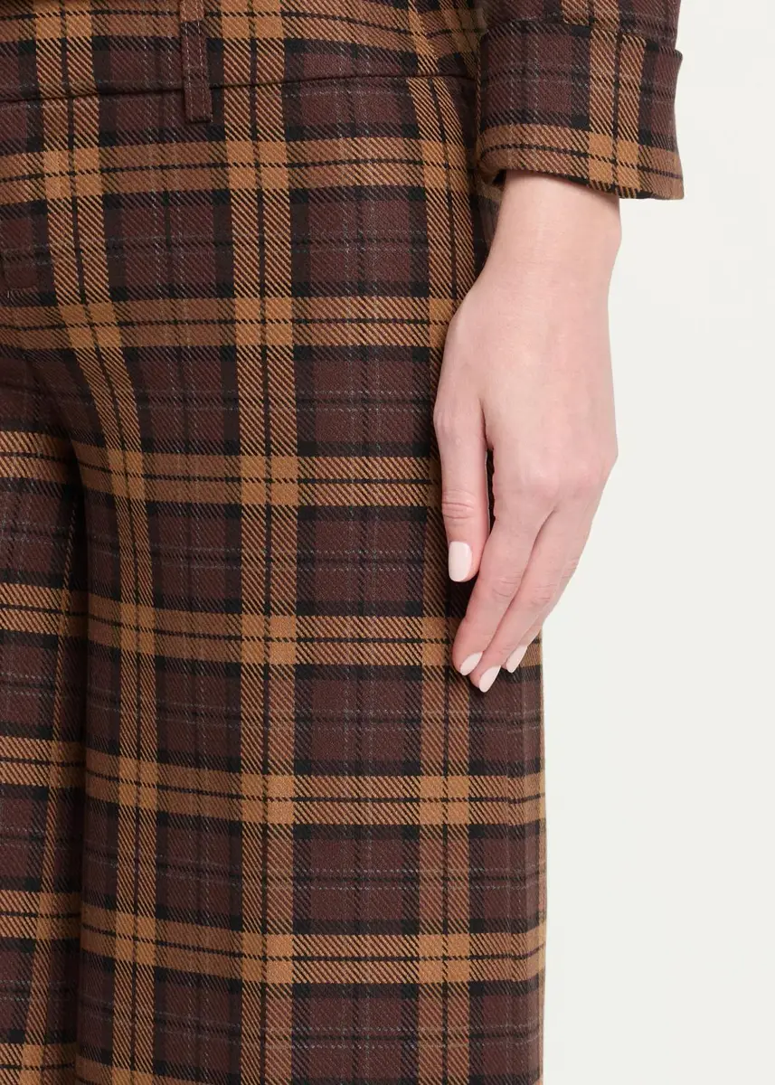 Alice + Olivia Olivia Plaid Low-Rise Wide-Leg Pants | Thumbnail 5 Alice + Olivia Olivia Plaid Low-Rise Wide-Leg Pants | Thumbnail 5