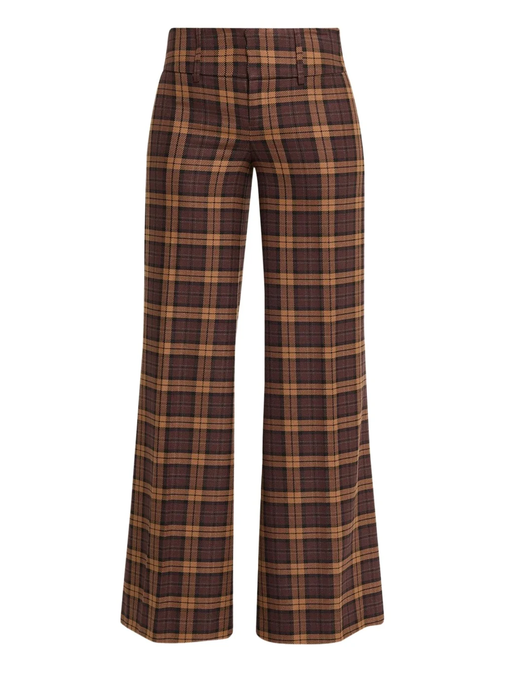Olivia Plaid Low-Rise Wide-Leg Pants Olivia Plaid Low-Rise Wide-Leg Pants