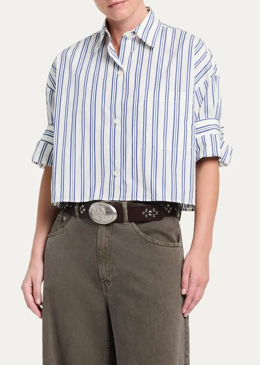 TWP Next Ex Cropped Cotton Poplin Shirt | Thumbnail 4