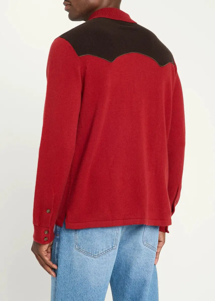 Guest In Residence Men's Colorblocked Cashmere Shirt | Thumbnail 3