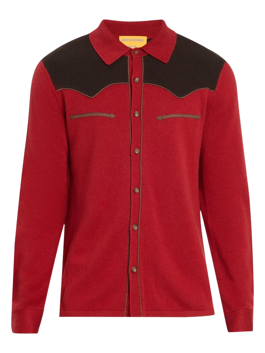 Men's Colorblocked Cashmere Shirt
