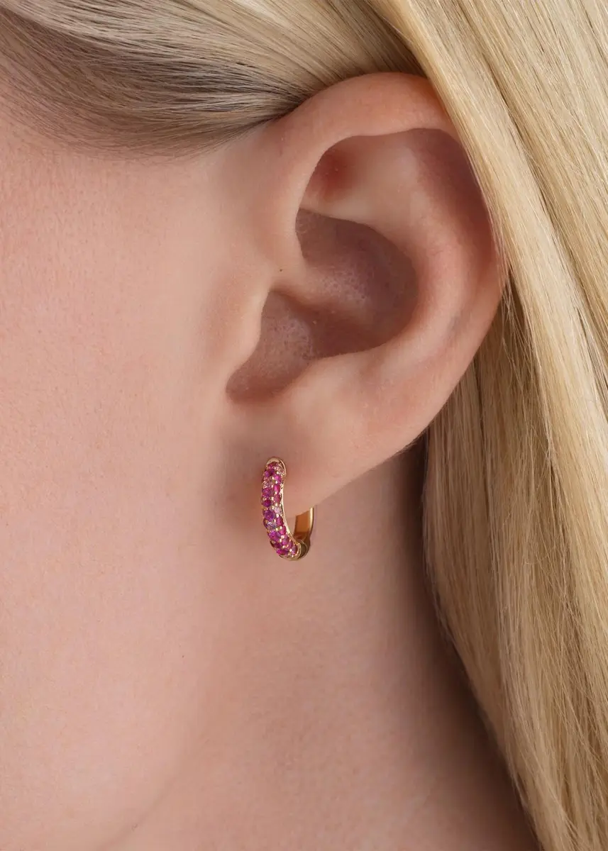 Emily P. Wheeler Baby Duet 18K Yellow Gold, Sapphire & Opal Hoop Earrings | Thumbnail 2
