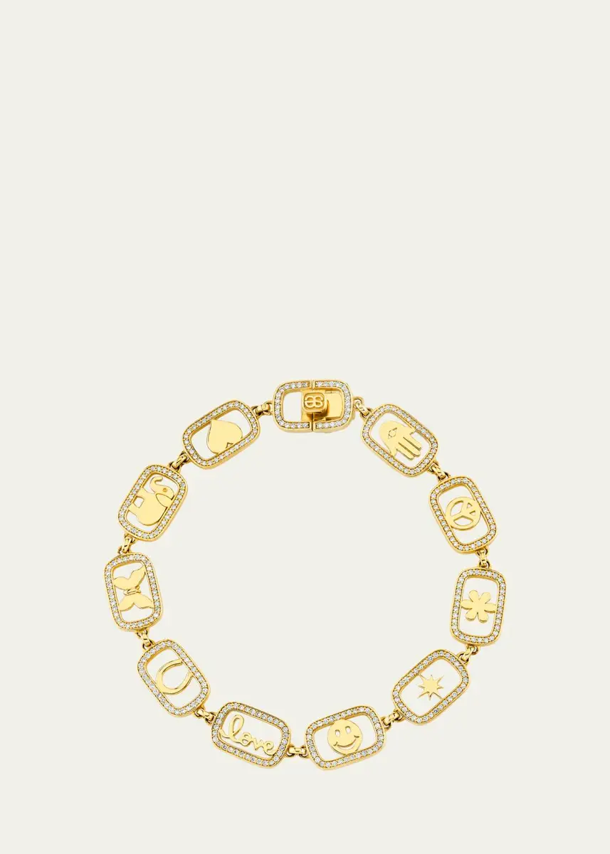 Sydney Evan 14K Yellow Gold Diamond Open Icon Eternity Bracelet | Thumbnail 2 Sydney Evan 14K Yellow Gold Diamond Open Icon Eternity Bracelet | Thumbnail 2