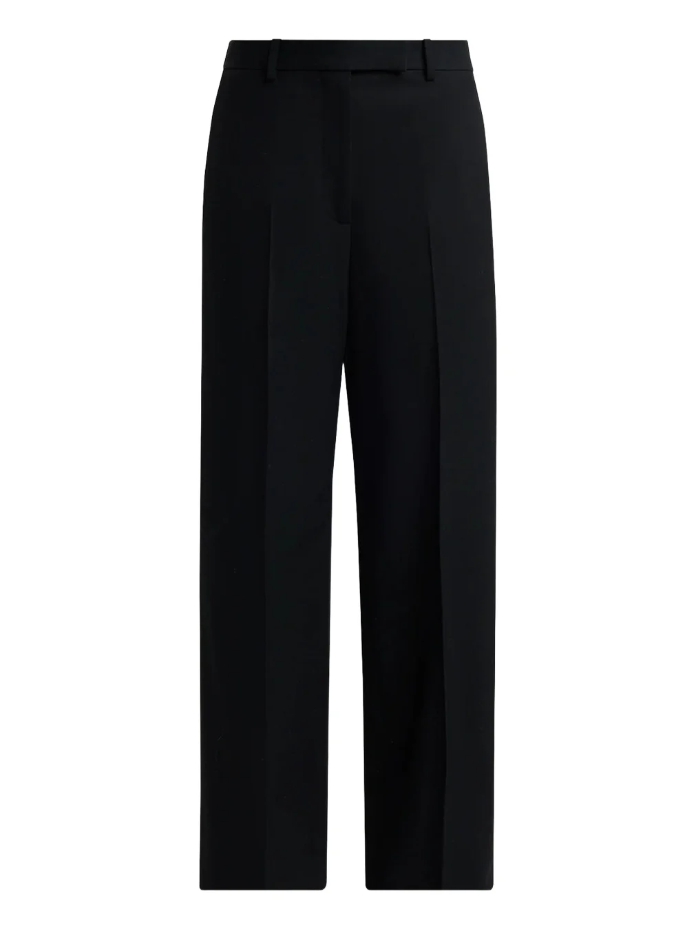 Wool Grain De Poudre Slanted Straight-Leg Pants