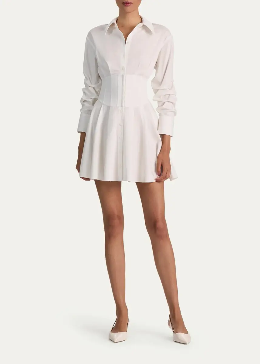 Alice + Olivia Edie Corset Button-Front Mini Dress | Thumbnail 2 Alice + Olivia Edie Corset Button-Front Mini Dress | Thumbnail 2
