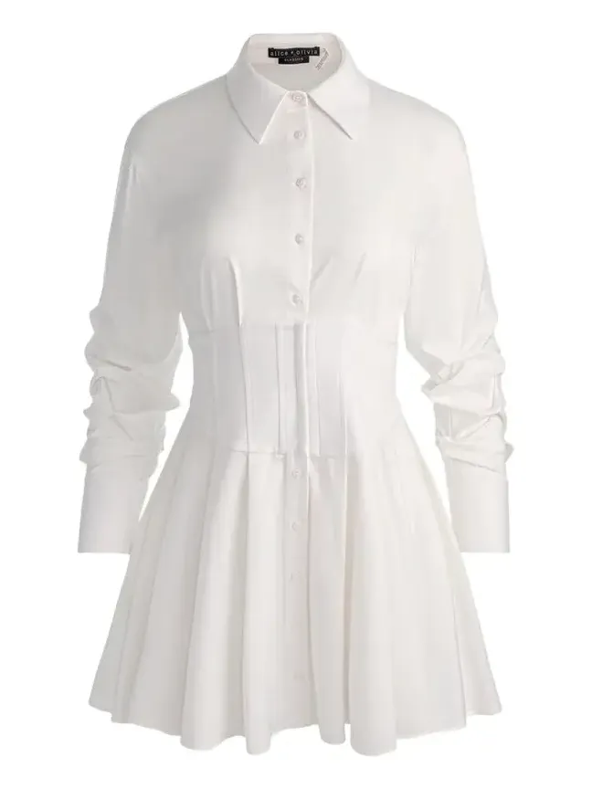 Edie Corset Button-Front Mini Dress