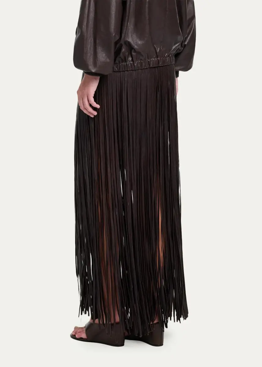 TWP Tangled Up Fringe Leather Skirt | Thumbnail 3 TWP Tangled Up Fringe Leather Skirt | Thumbnail 3