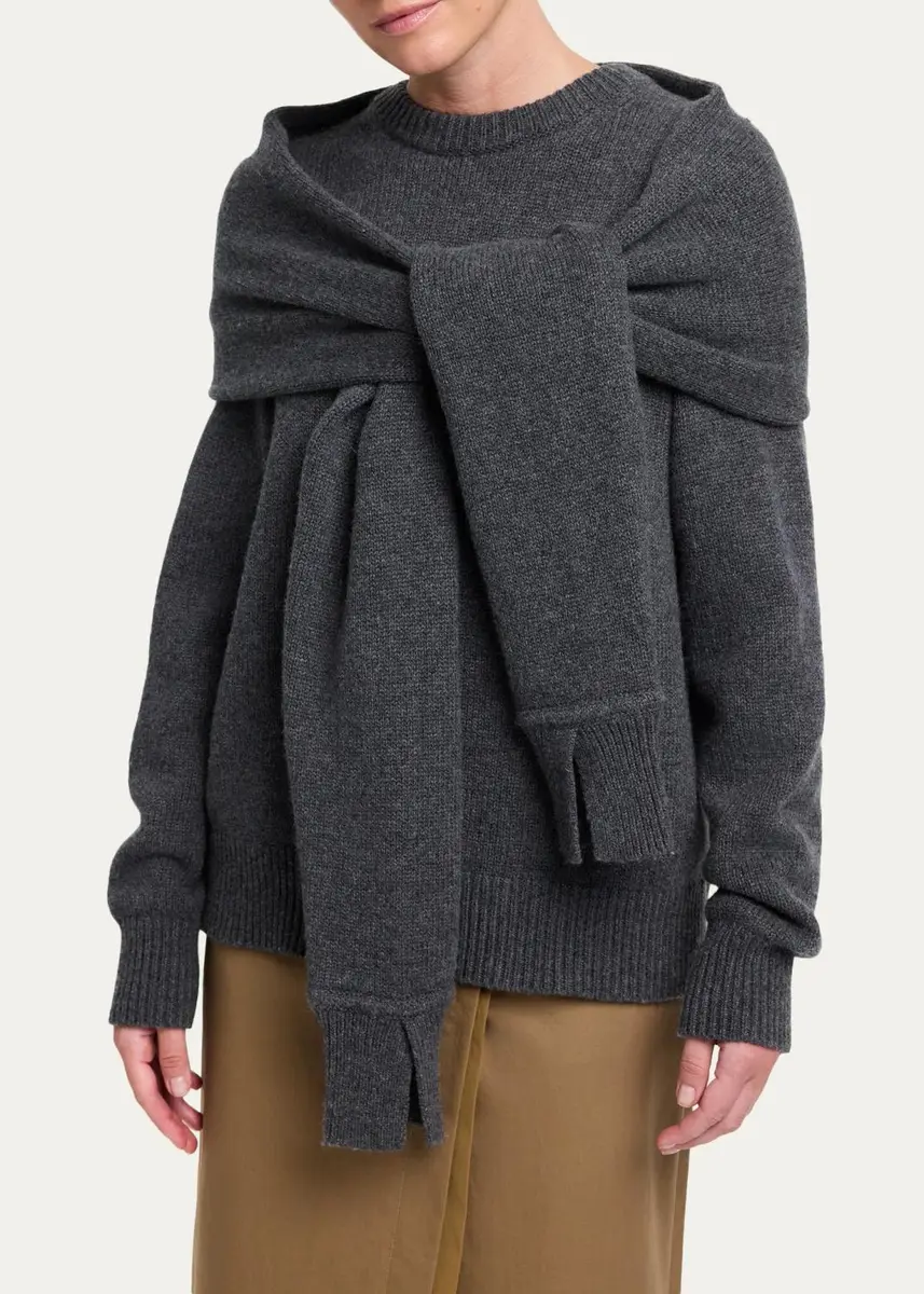 TWP Shrug Cashmere Crewneck Sweater | Thumbnail 4 TWP Shrug Cashmere Crewneck Sweater | Thumbnail 4