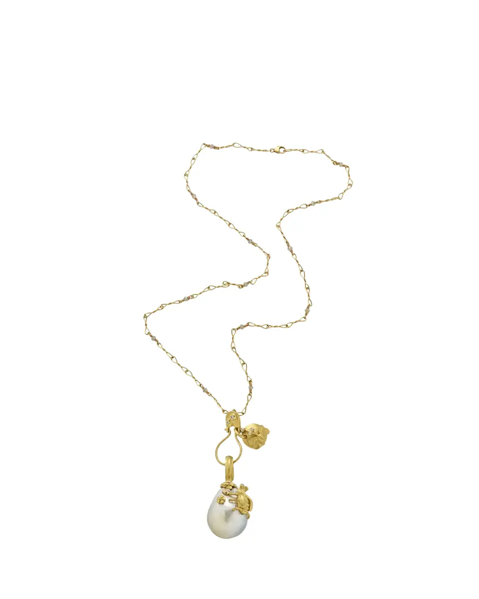 Lene Vibe 18K Twisted Popsicle Necklace with Diamonds | Thumbnail 3