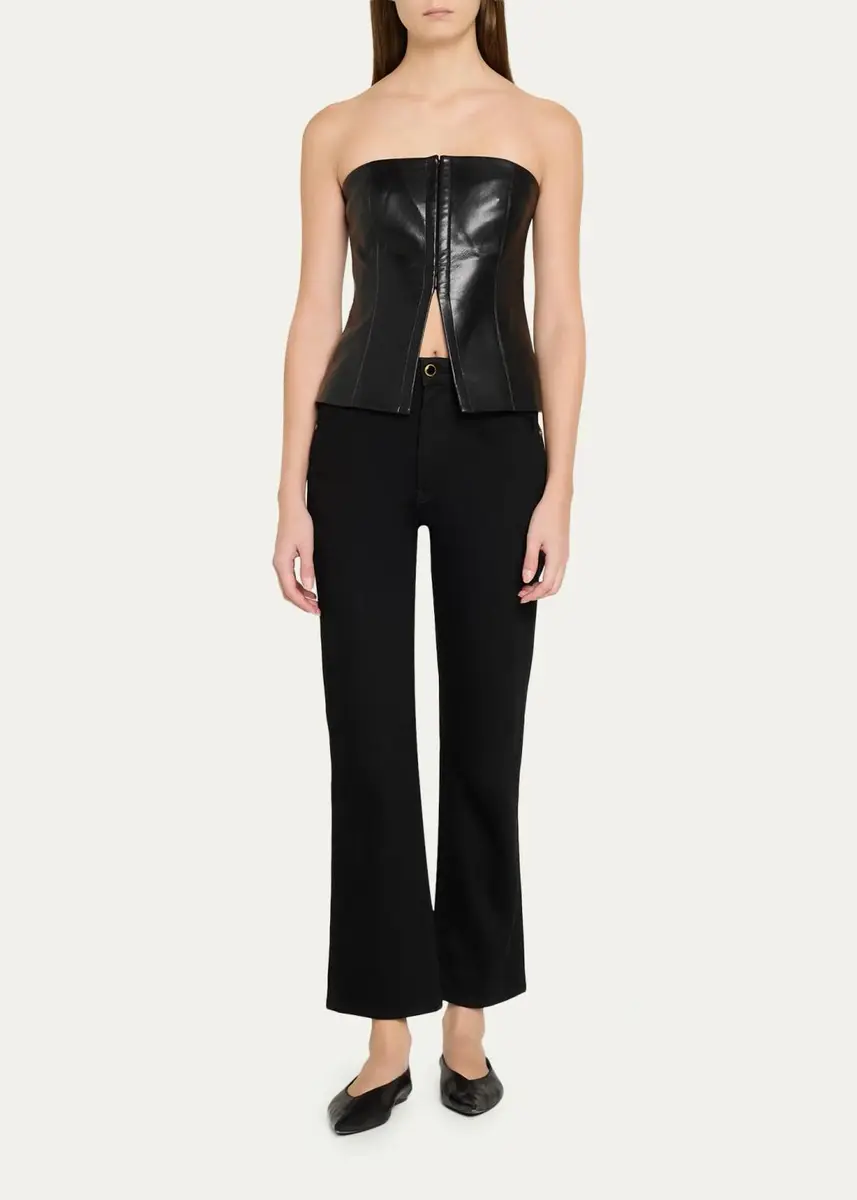 Alice + Olivia Pat Faux-Leather Bustier Top | Thumbnail 2 Alice + Olivia Pat Faux-Leather Bustier Top | Thumbnail 2