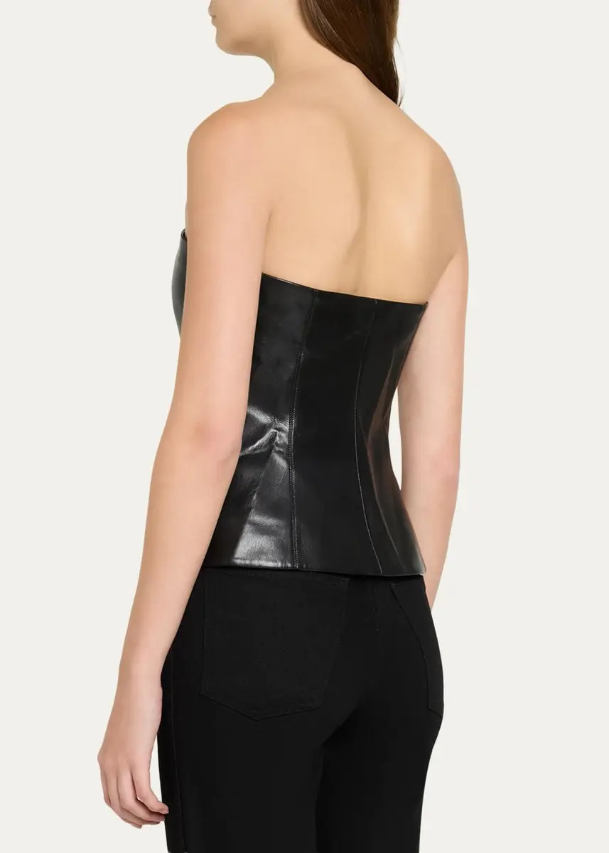 Alice + Olivia Pat Faux-Leather Bustier Top | Thumbnail 3 Alice + Olivia Pat Faux-Leather Bustier Top | Thumbnail 3