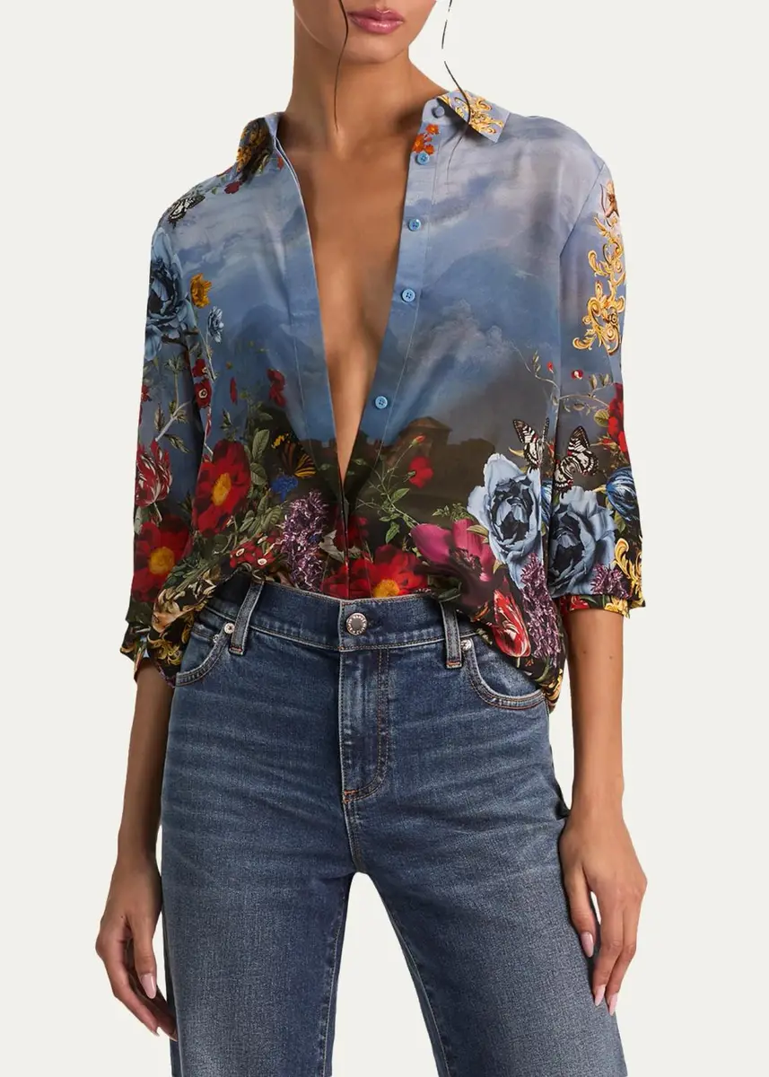 Alice + Olivia Willa Placket Top | Thumbnail 4 Alice + Olivia Willa Placket Top | Thumbnail 4