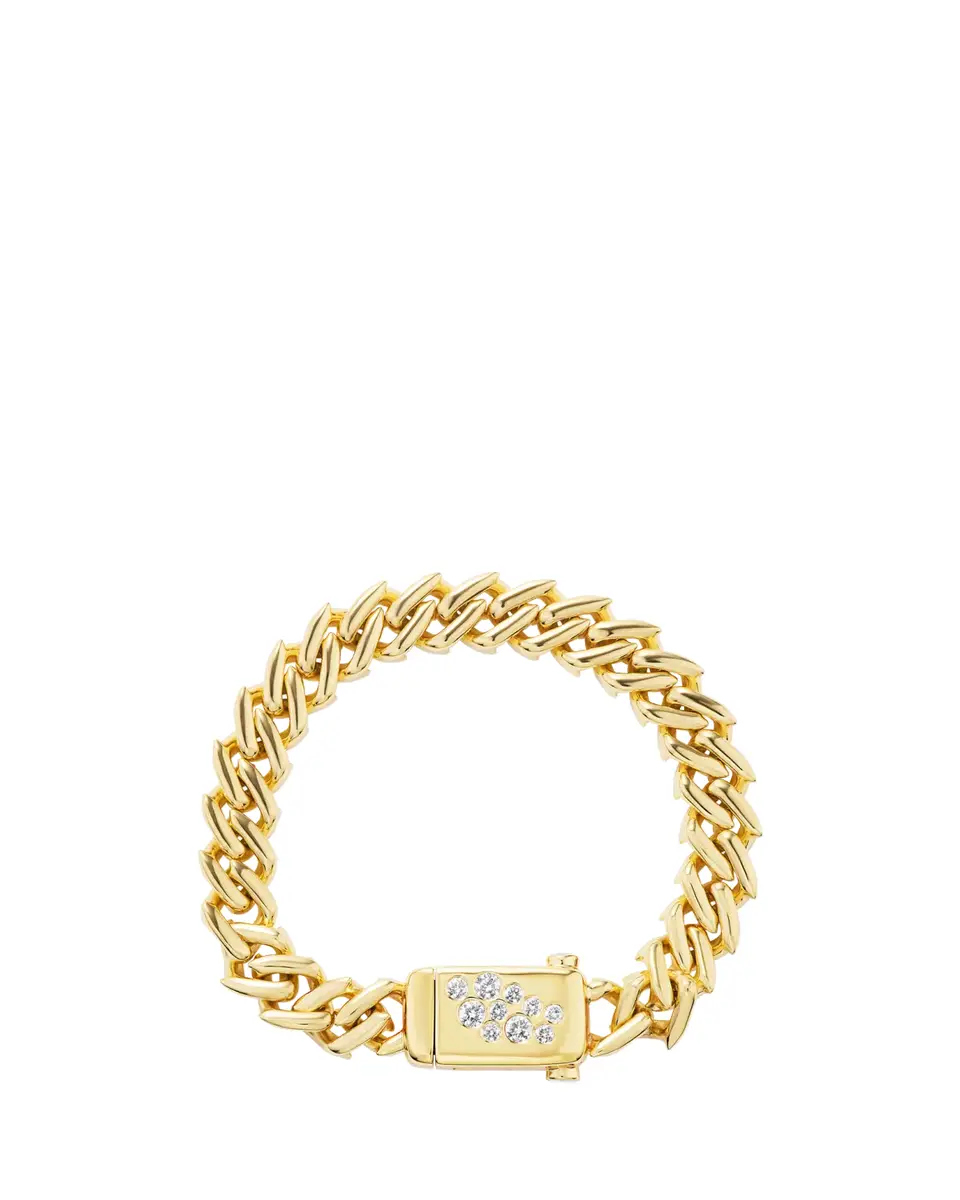 Uniform Object 18K Yellow Gold Diamond Curb Chain Bracelet | Thumbnail 2