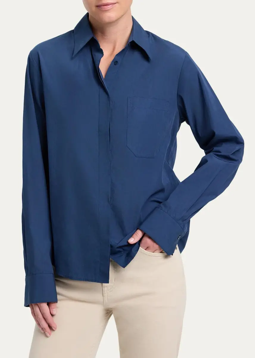 TWP Cowboy Shirt in Super Compact Poplin | Thumbnail 8 TWP Cowboy Shirt in Super Compact Poplin | Thumbnail 8