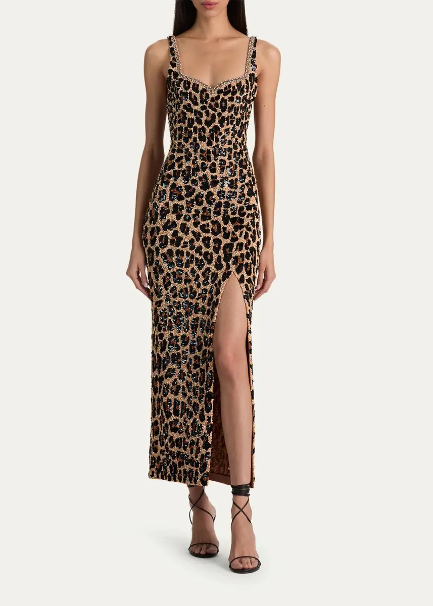 Alice + Olivia Eve Embellished Sweetheart Midi Gown | Thumbnail 4 Alice + Olivia Eve Embellished Sweetheart Midi Gown | Thumbnail 4