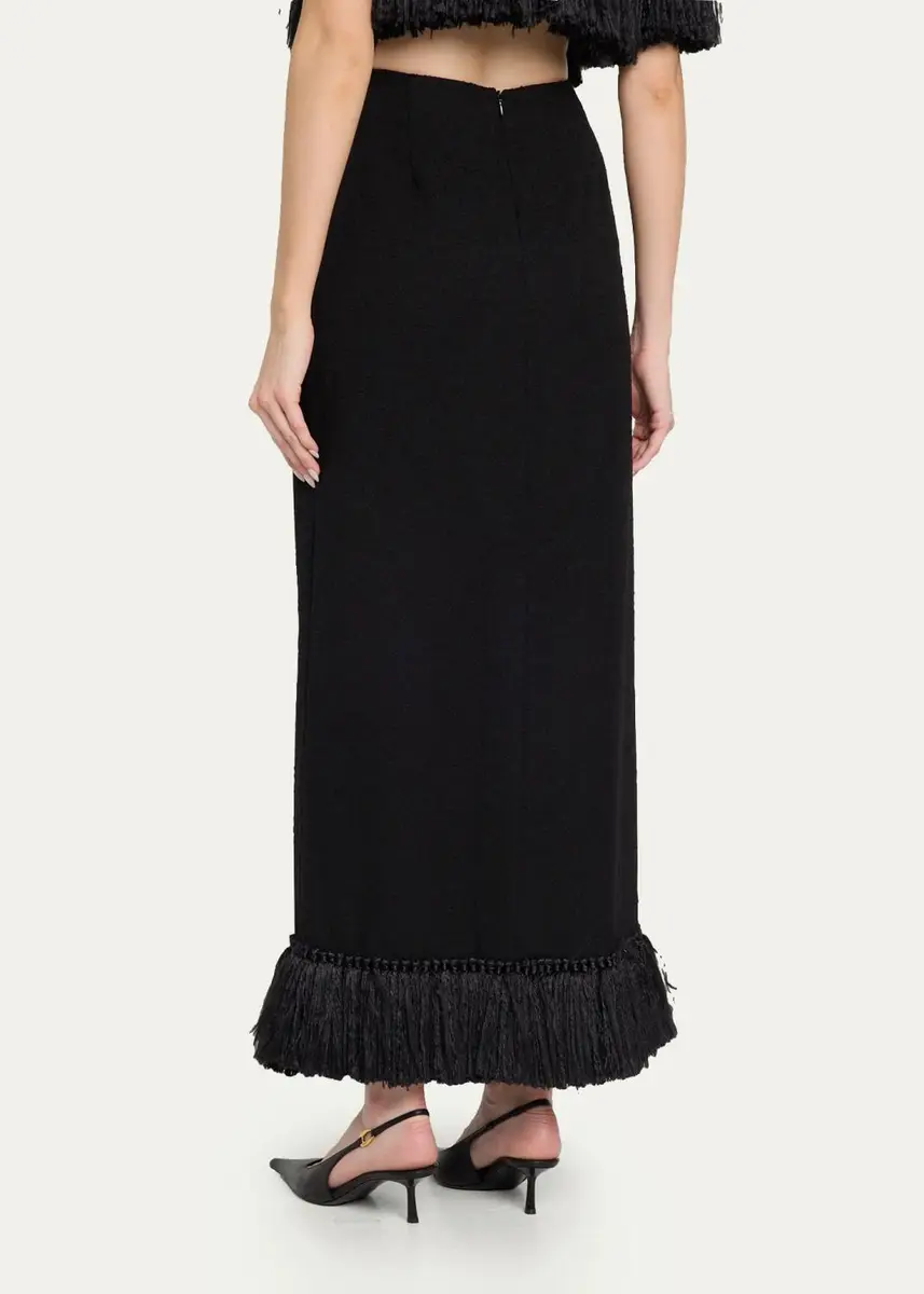 Heirlome Matilde Tassel Fringe Wool Column Skirt | Thumbnail 3 Heirlome Matilde Tassel Fringe Wool Column Skirt | Thumbnail 3