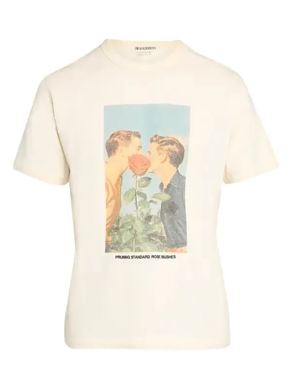 JW Anderson Men's Kissing Graphic Cotton T-Shirt