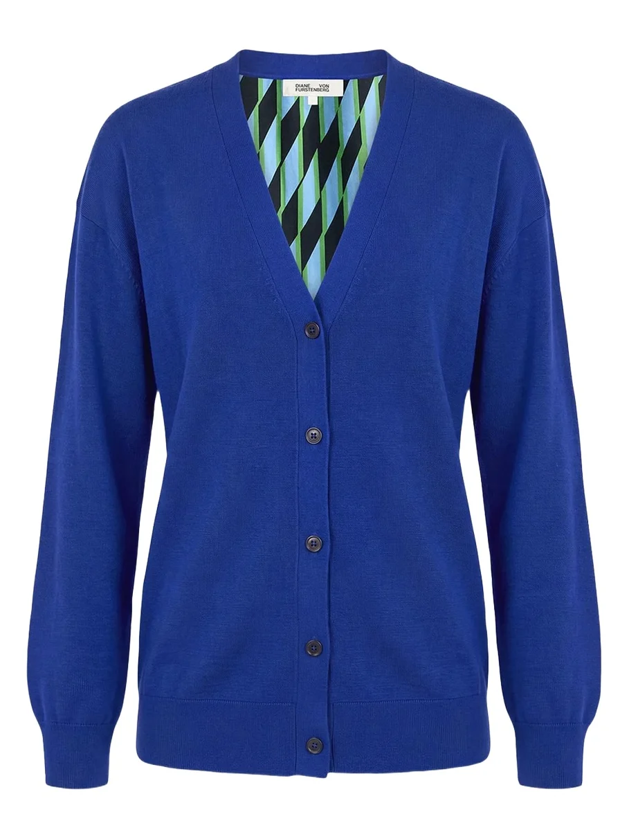 Diane von Furstenberg Murano Geometric Mixed Media Cardigan
