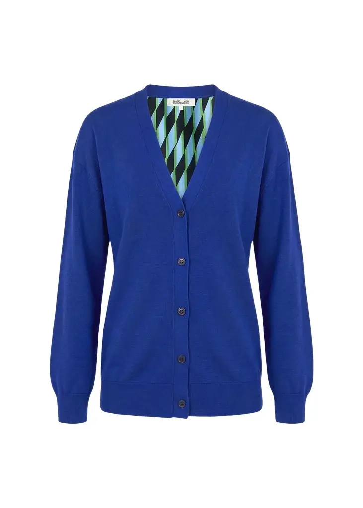Diane von Furstenberg Murano Geometric Mixed Media Cardigan