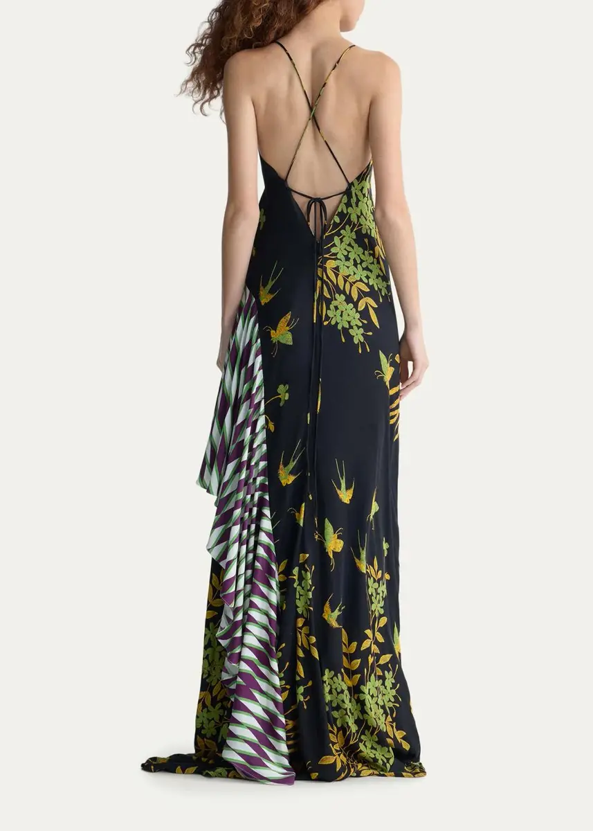 Diane von Furstenberg Veda Draped Mixed-Print Maxi Dress | Thumbnail 3 Diane von Furstenberg Veda Draped Mixed-Print Maxi Dress | Thumbnail 3