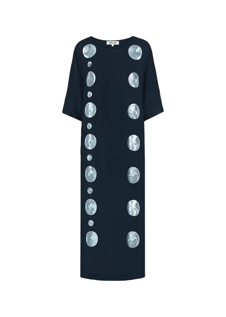 Isabelle Sequin Silk Maxi Dress